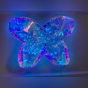 Colorful Geometric LED Butterfly Light Fixture